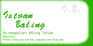 istvan baling business card