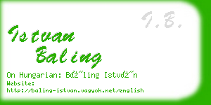 istvan baling business card